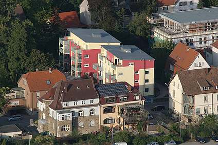 Der Gebäudekomplex aus der Vogelperspektive