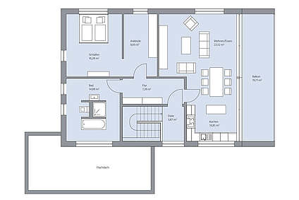Obergeschoss Grundriss 2-geschossige Variante 