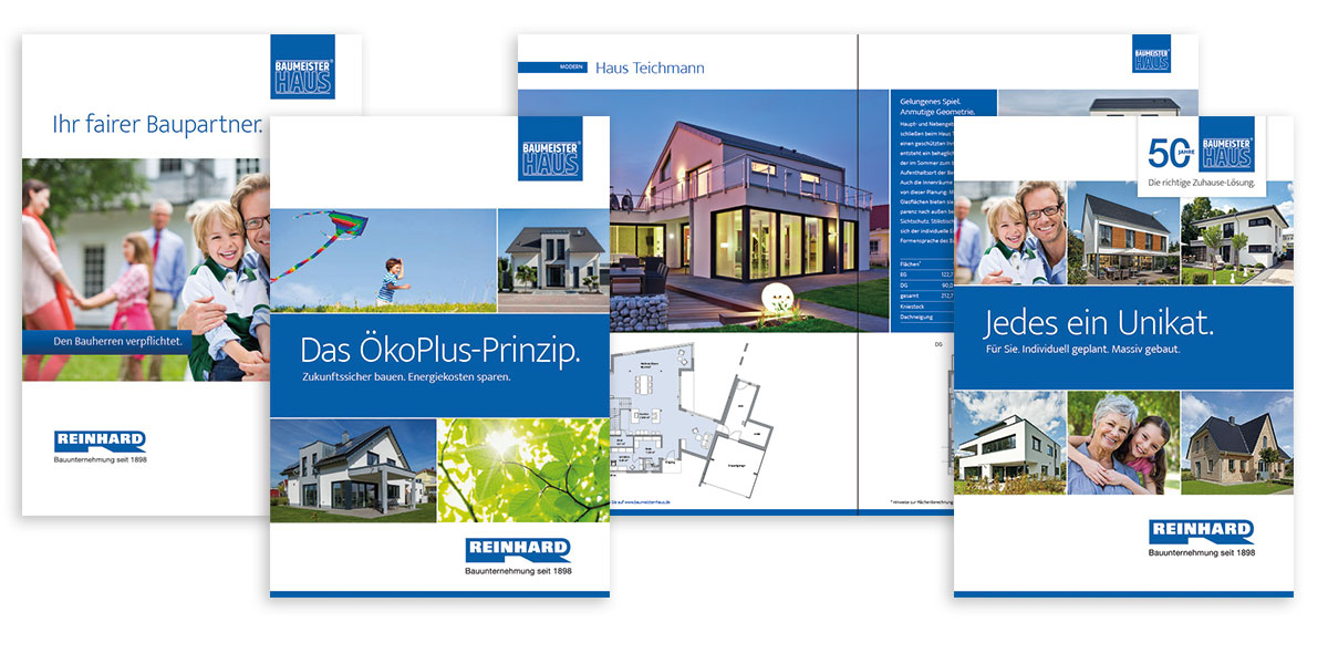 Kataloge Imagebroschüren Reinhardbau Baumeister-Haus Kataloge Imagebroschüren Reinhardbau Baumeister-Haus